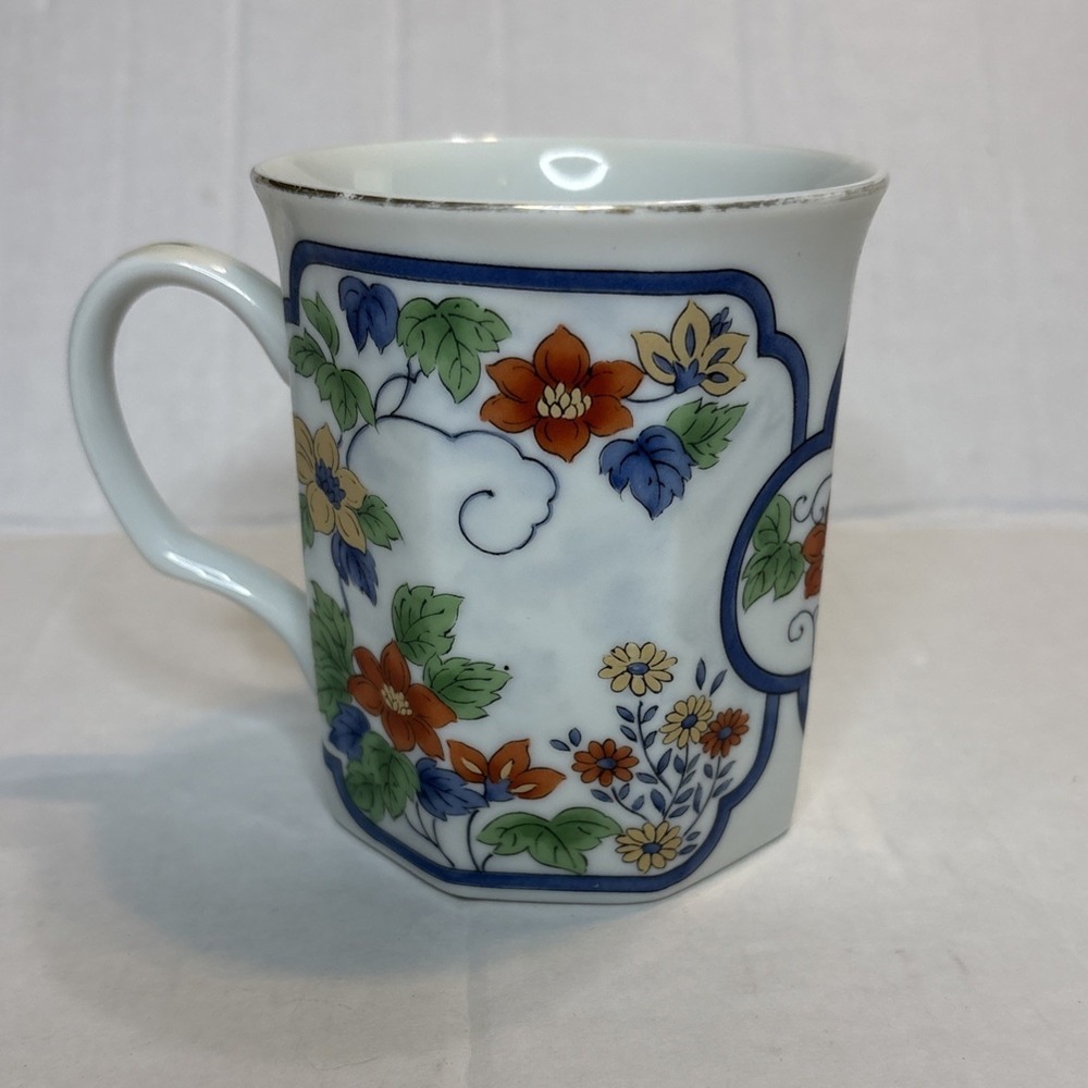 Vintage Takahashi San Francisco Imari-Style Porcelain Mug Hand-Painted gold trim